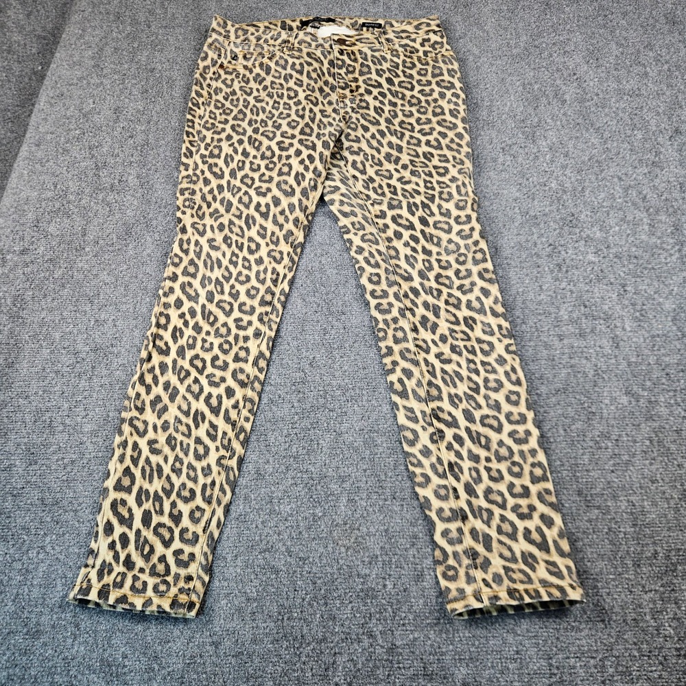 Judy Blue Leopard Print Skinny Fit Jeans Womens 11/30 Animal Print JB8475 Tan